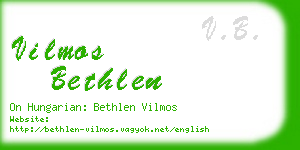 vilmos bethlen business card